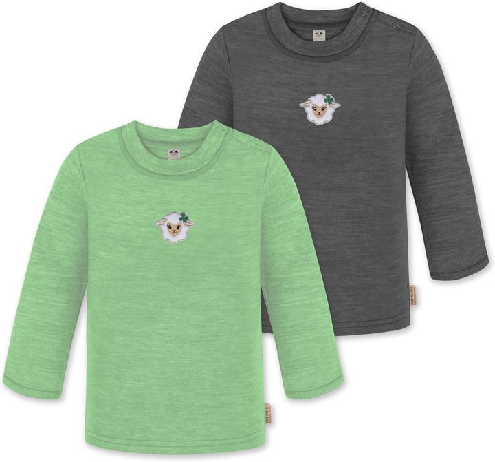 Actual product image Normani 2-pack baby merino longsleeve "Taupo" - 9473 (110)