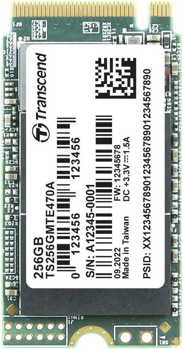 Actual product image Transcend MTE470A 256GB SSD M.2 2242 (256 GB, M.2 2242)