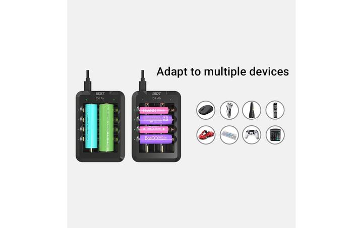 Image du produit Isdt Chargeur C4 Air USB-C, pour NiMH & Li-ion (1 pcs, HR6, HR03, Chargeurs sans batterie)