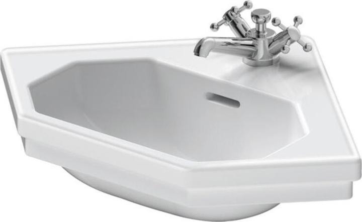 Actual product image Duravit Corner wash-hand basin 1930 m ÜL HLB 595x450mm 1 tap hole white (450 mm, 595 mm)