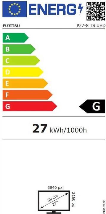 Label énergétique Fujitsu P27-8 (3840 x 2160 pixels, 27")