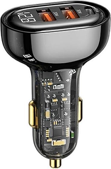 Produktbild Usams Ład. sam. 1xUSB-C 2xUSB-A 125W Fast Charge transparent black CC158CC01 (US-CC158)