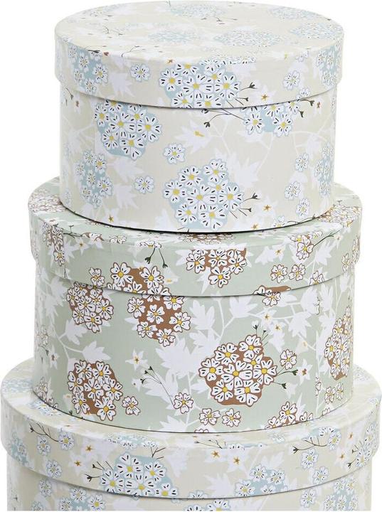 Produktbild DKD Home Decor Set of Stackable Organising Boxes Beige Green Cardboard (37,5 x 37,5 x 18 cm)