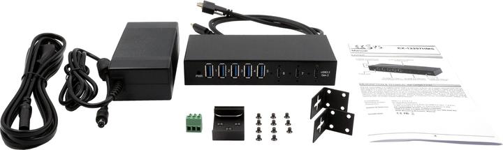 Actual product image Exsys Industrial USB 3.2 Gen 2x1 Hub 7-Port (USB-C, 7 Ports)