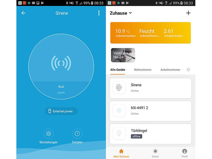 Image du produit VisorTech Kit de 2 sirènes d'alarme avec WLAN & App, compatible avec Alexa & Google Assistant