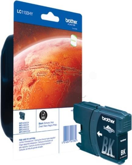 Produktbild Brother LC-1100HYBK Tintenpatrone schwarz 900 Seiten ISO/IEC 24711 19ml Schwarz MFC 6490 C (BK)