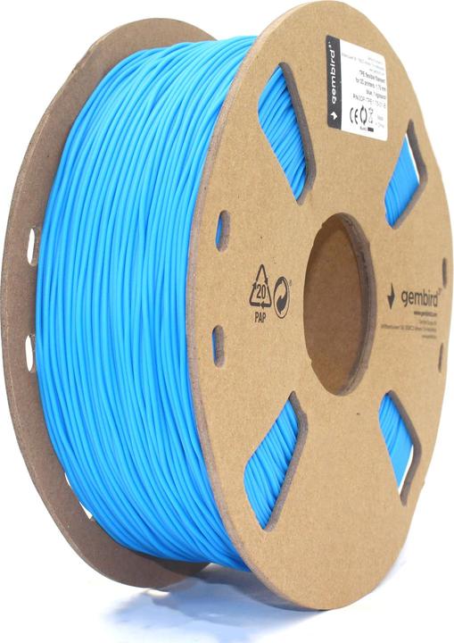 Productafbeelding Gembird 3DP-TPE1.75-01-B Filament TPE FLEXIBLE Mėlyna | 1,75mm | 1kg (TPE, 1.75 mm, 1450 g, Blauw)