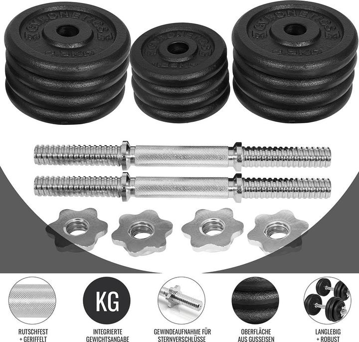 Produktbild Gyronetics Kurzhantelset (8 x 2.5 kg, 4 x 1.25 kg)