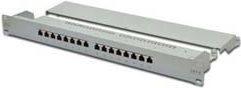 Produktbild Digitus CAT 6 Klasse E Patch Panel geschirmt 16-Port RJ45 8P8C LSA 1HE Rack Mount Farbe Grau RAL 7035