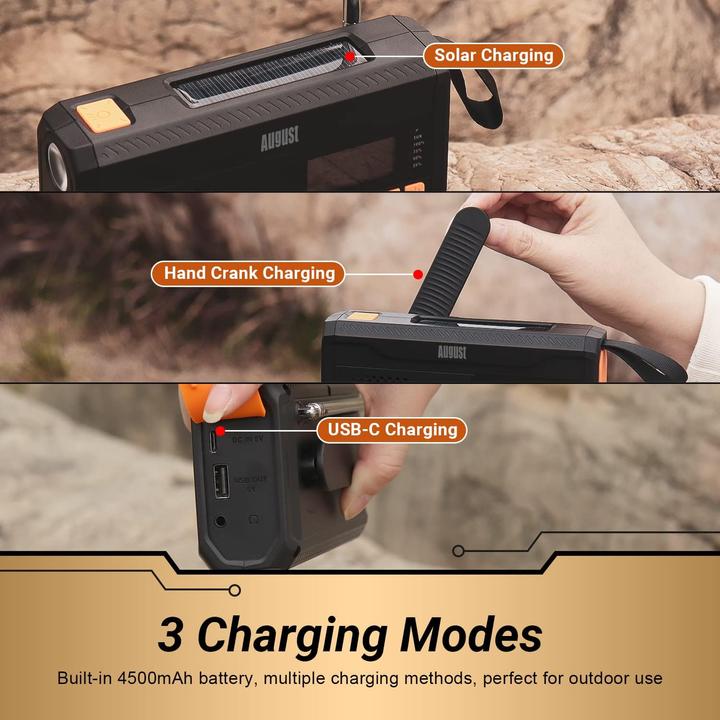 Actual product image August Kurbelradio MB290B (DAB+, FM, Bluetooth)