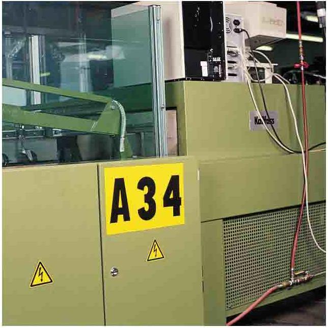 Actual product image Brady B-946, 1570-# Kit, Vinyl, Lettering: Number Set (0-9), Black on Yellow, 127 x 228mm, Sch