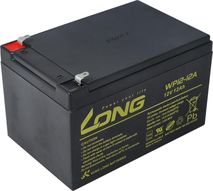 Immagine prodotto Kung Long Akku WP12-12A F1 VdS, mit 4,8mm Faston Anschluss (12 V, 12 Ah)