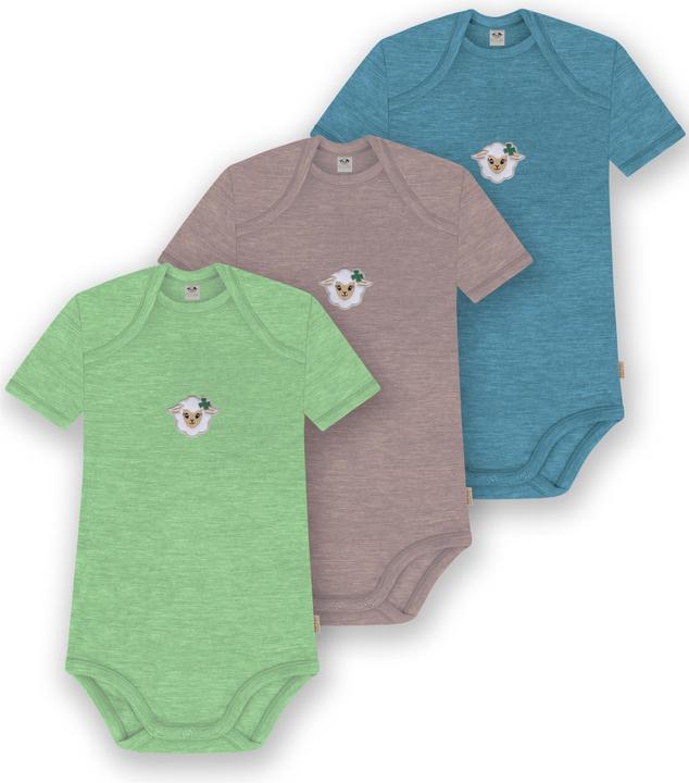 Normani 3er Set Baby Merino Body Kurzarm „Tauranga" - 9299