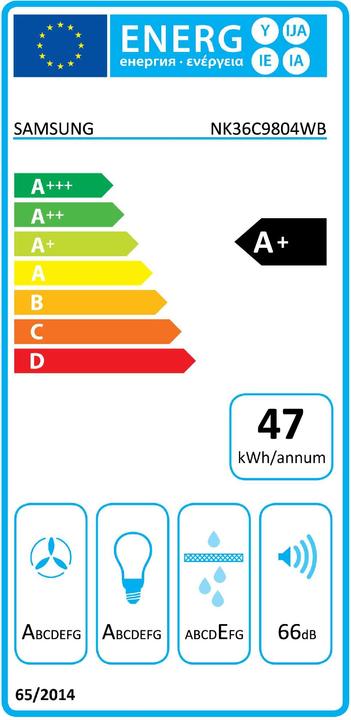 Energie-Label Samsung NK36C9804WB/UR (Wandhaube)