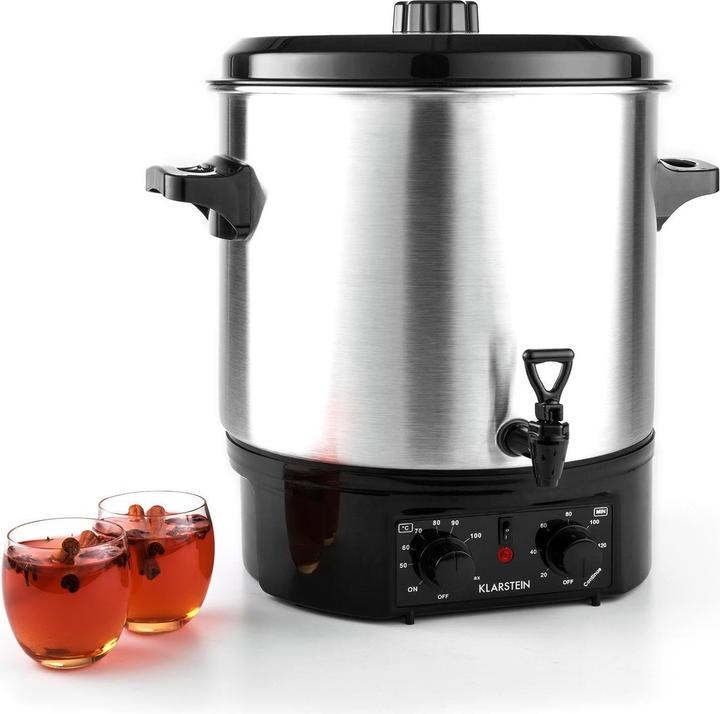 Klarstein Distributeur de vin chaud Biggie, argent, 27L (27 l)