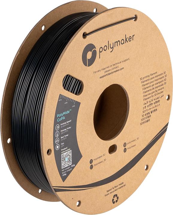 Produktbild Polymaker PolyMide CoPa V2 - Black - 1.75mm (Nylon, 1.75 mm, 750 g, Schwarz)
