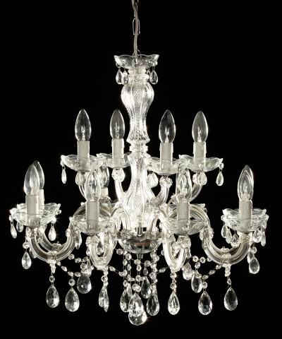 TL Lampadario a 12 bracci Ø60cm con cristallo SPECTRA® di SWAROVSKI®, color argento (60 cm)