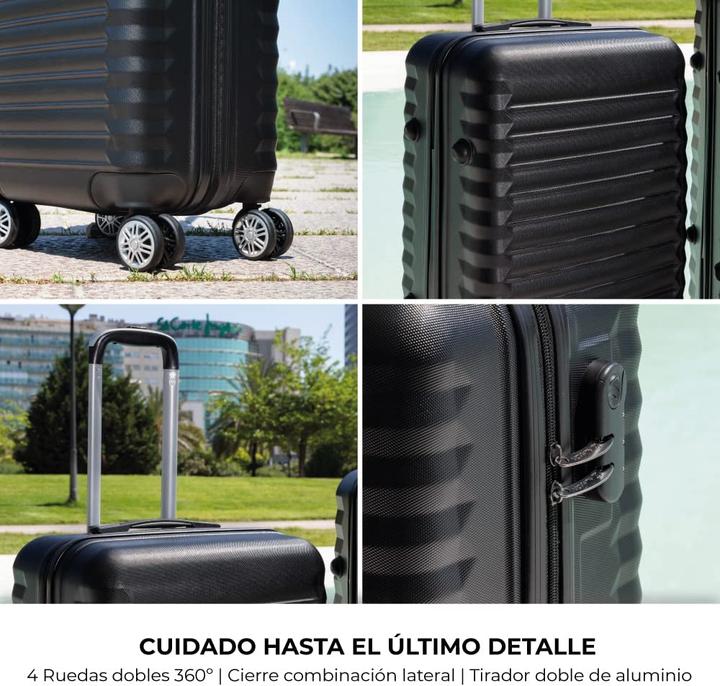 Actual product image Numada Luggage set 1. black 4 pieces (78 l, Hand luggage (up to 50 litres), M (50 - 90l), L (90 - 115l))