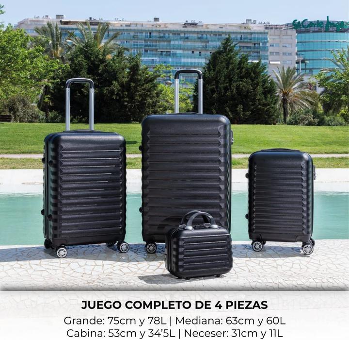 Actual product image Numada Luggage set 1. black 4 pieces (78 l, Hand luggage (up to 50 litres), M (50 - 90l), L (90 - 115l))