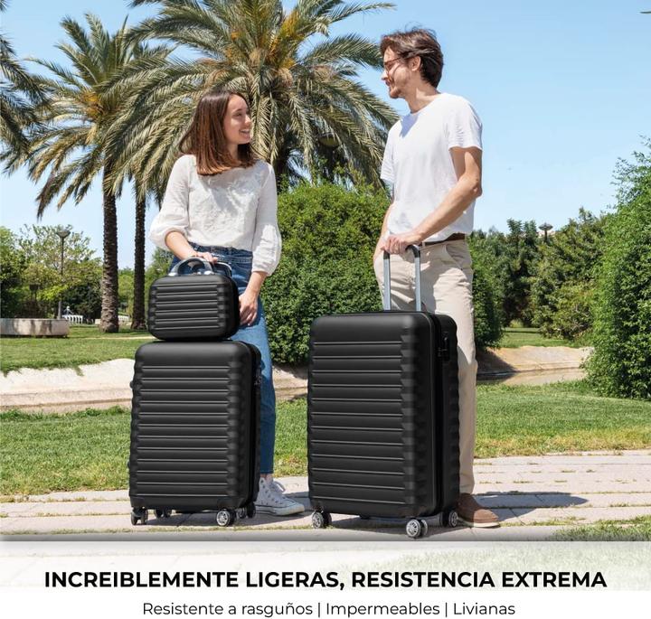 Actual product image Numada Luggage set 1. black 4 pieces (78 l, Hand luggage (up to 50 litres), M (50 - 90l), L (90 - 115l))