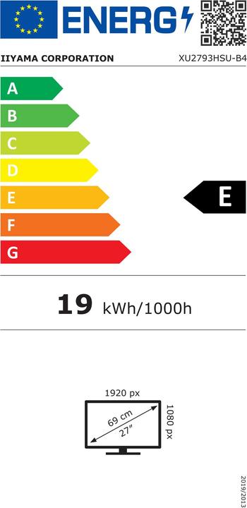 Energie-Label iiyama XU2793HSU-B4 (1920 x 1080 Pixel, 27")