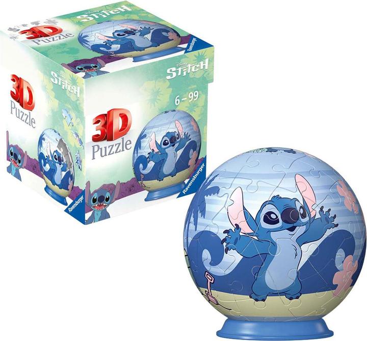 Produktbild Ravensburger 3D Puzzle 11597 - Puzzle-Ball Disney Stitch - für grosse und kleine Stitch Fans ab 6 (54 Teile)