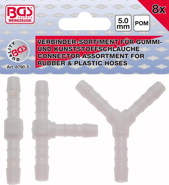 Produktbild BGS Schlauchverbinder-Sortimente kraftstoffbeständig 5 mm 8 tlg. (5 mm)