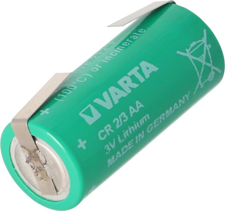 Image du produit Varta Pile CR2/3AA, 6237 avec languette à souder en forme de U, 6237301301 (1 pcs, 2/3 AA, 1350 mAh)
