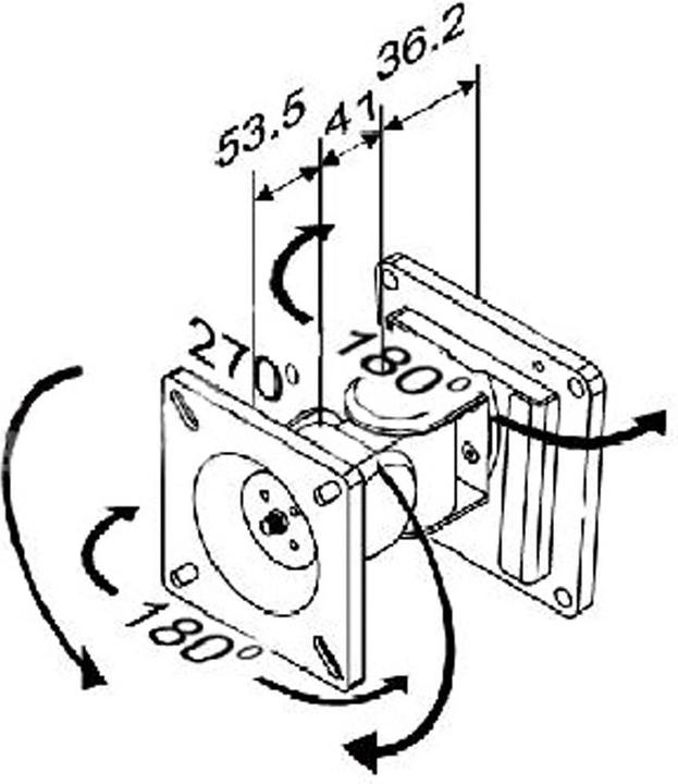 Actual product image Secomp VALUE LCD Wall Mount 2 swivel joints (Wall, 24")