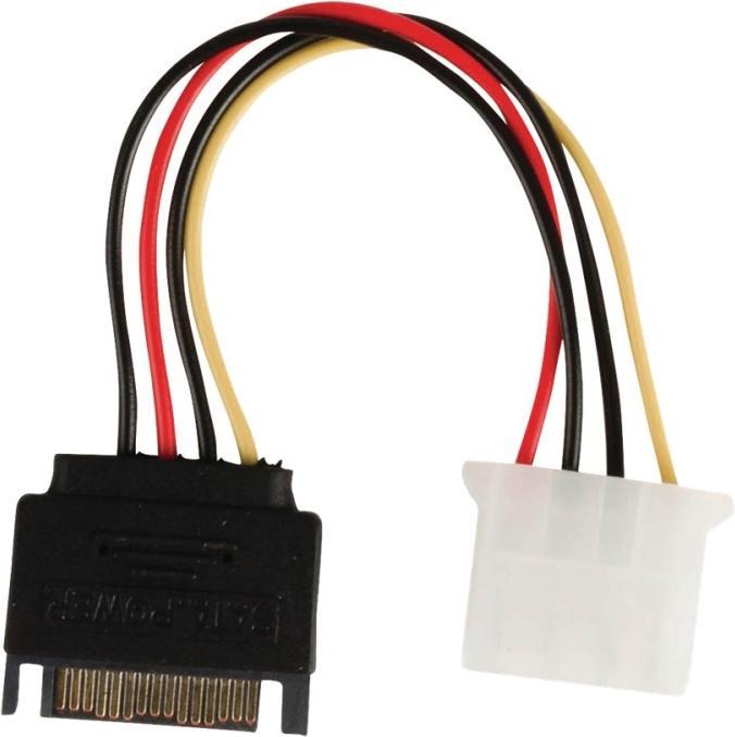 Nedis Internal power cable | SATA 15-pin male | Molex female | Gold-plated | 0.15 m | Round | PVC | Me