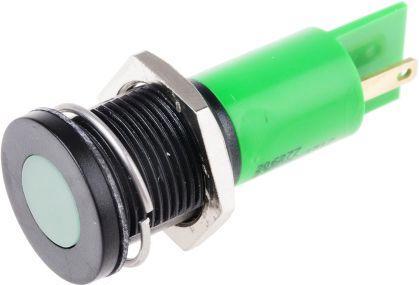 Actual product image Rs Pro 16mm grn LED flat lens indicator,230Vac