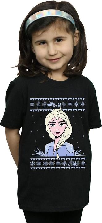 Actual product image Disney Girls Frozen 2 Elsa Christmas Cotton T-Shirt (128)