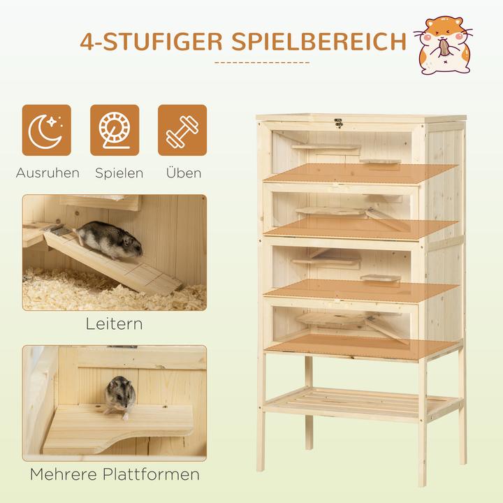 Image du produit PawHut Cage pour rongeurs avec étagère