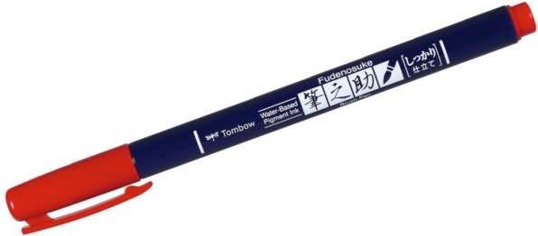 Actual product image Tombow FUDENOSUKE HARD - Calligraphy Pencil (25, Red, 3 mm, 1 x)