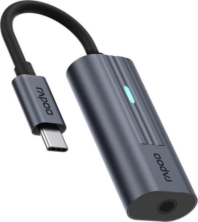 Produktbild Rapoo USB-C Adapter, USB-C auf 3,5 mm Audio, grau