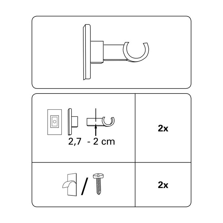 Produktbild Gardinia Träger für Caféhausstangen California Ø 10/12 mm 2,7 cm