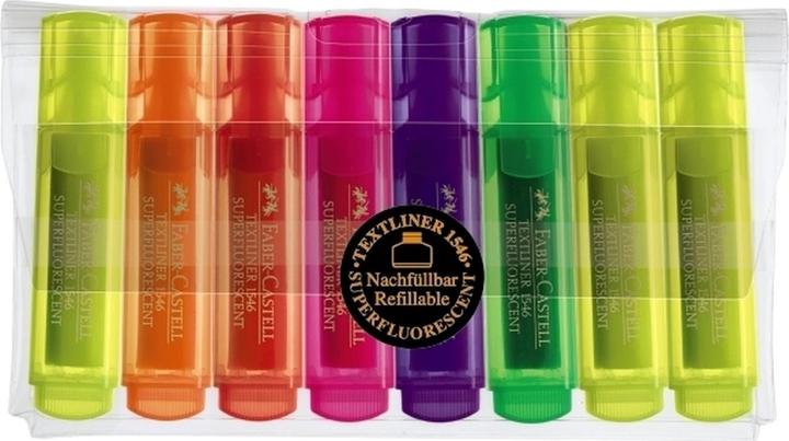 Produktbild Faber-Castell Textliner, 8er Etui fluorescent (Mehrfarbig, 1 mm, 8 x)