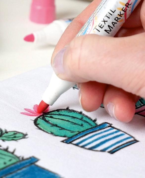 Image du produit Kreul Crayon de peinture pour tissu, marqueur textile Javana texi mäx Sunny fine pour tissus clairs (Noir, 2 mm)