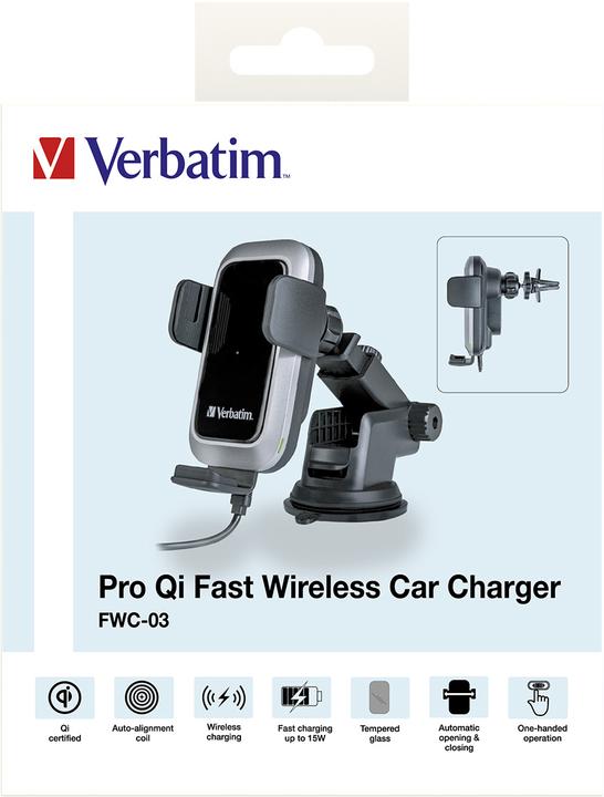 Produktbild Verbatim Fast Qi Fast Wireless Car Charger USB-C 15W FWC-03 Pro