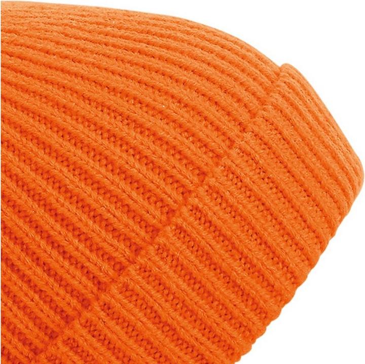 Image du produit Beechfield Bonnet à pompon en tricot à côtes Engineered (Taille unique)