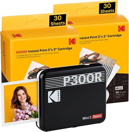 Produktbild Kodak Mini 3 Retro P300rb60 Portable Instant Photo Printer Bundle 3x3 Black