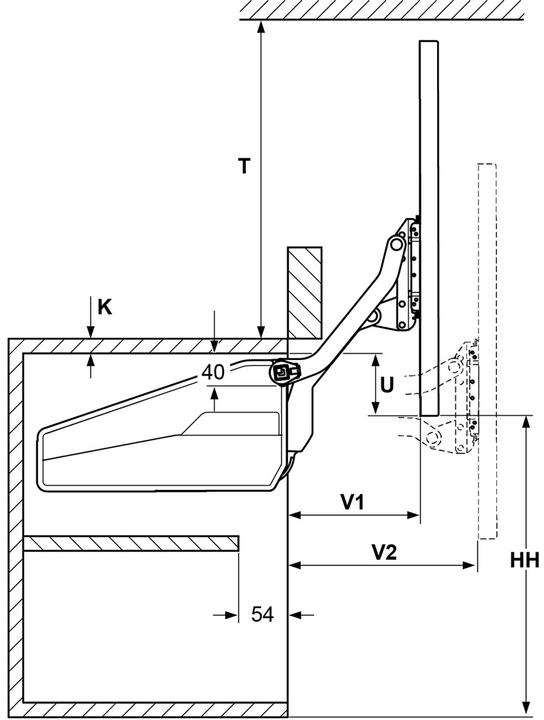 Actual product image Peka Metall High lift flap FREEslide (1 pcs.)