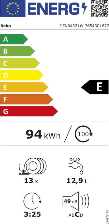 Energie-Label Beko Geschsp. DFN04321W E