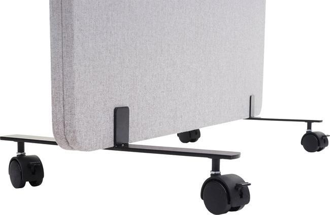 Produktbild Mendler Akustik-Trennwand, Büro-Sichtschutz Raumteiler Pinnwand, doppelwandig rollbar Stoff/Textil - 127x80c