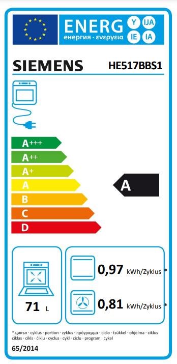 Etichetta energetica Siemens EI645CFB1E