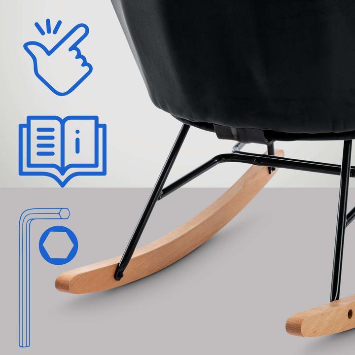 Actual product image CLP Sanka Velvet Rocking Chair, black