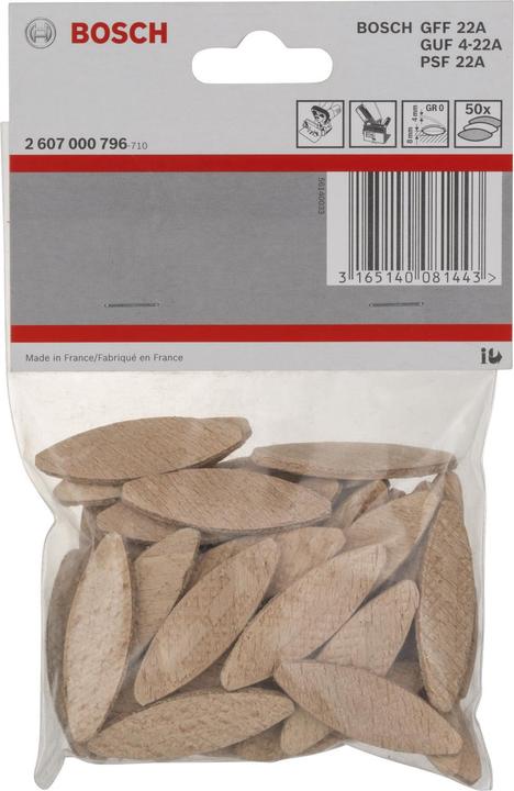 Produktbild Bosch Professional Zubehör Flachdübel, 45 x 15 x 4 mm (50 Stk.)