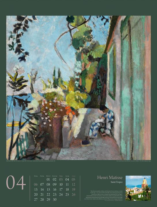 Actual product image KunstGeschichten - Meisterwerke und die Orte ihrer Inspiration Kalender 2026 (Hardcover, German)