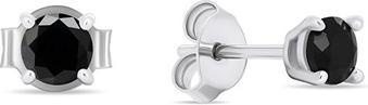 Brilio Silver - Silver stud earrings withack zircons EA598WBC