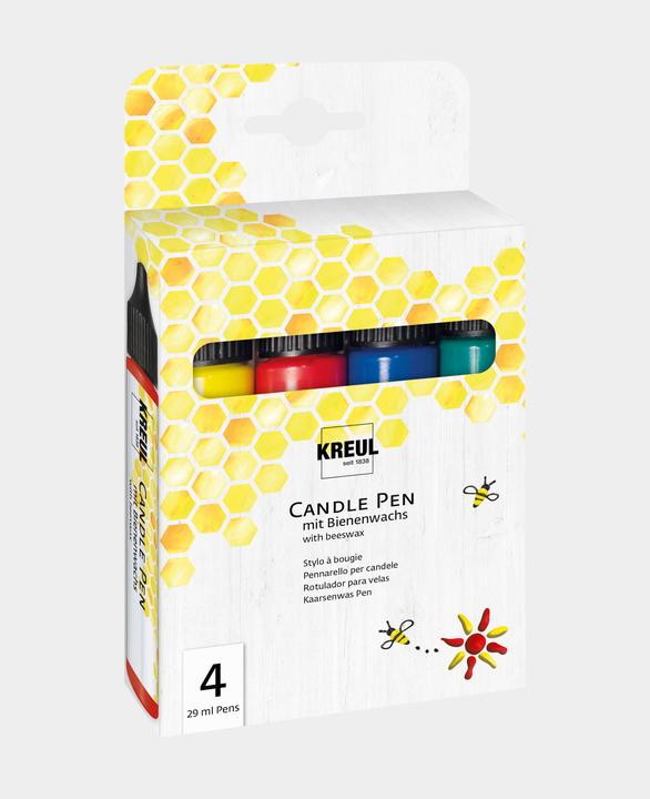 Actual product image Kreul Candle Pen Set of 4, Wax Colour (Yellow, Blue, Green, Red, 116 ml)